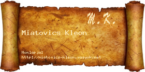 Miatovics Kleon névjegykártya